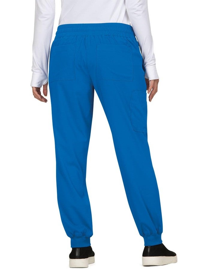 KOI Basics Gemma Women's 5-Pocket Stretch Jogger Royal Blue Small - Image 2